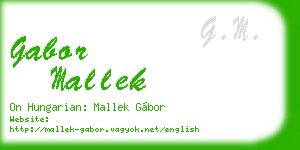 gabor mallek business card